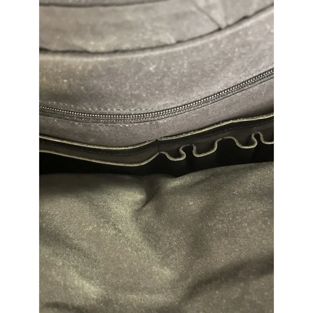 Black Leather Messenger/Laptop Bag With Pockets And Brass Hardware